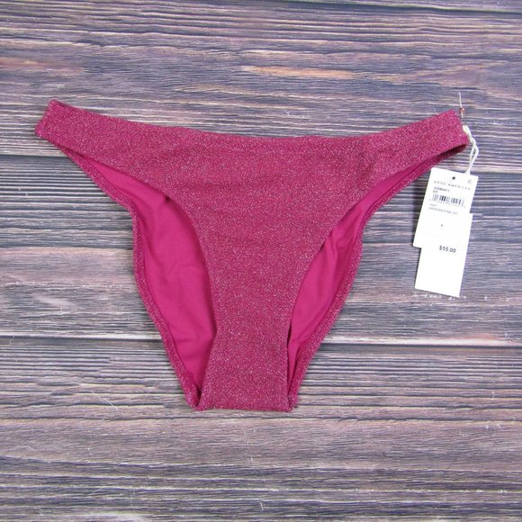 Good American NEW XL Size 4 Pink Sparkle Better Bikini Bottom Swim - Picture 1 of 6